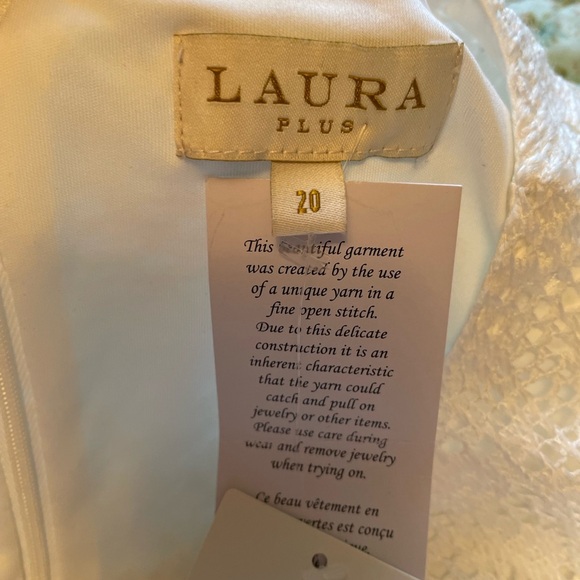 Laura Plus White Lace Dress-Size 20-Sleeveless/Fitted Bodice-Flared Skirt NWT - Picture 5 of 14